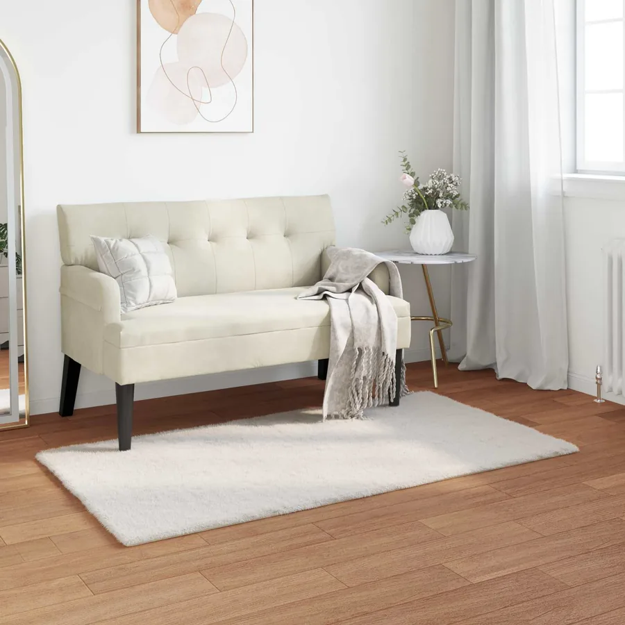 Tapis antidérapant en fausse de lapin OLITE Crème 80 x 150 cm