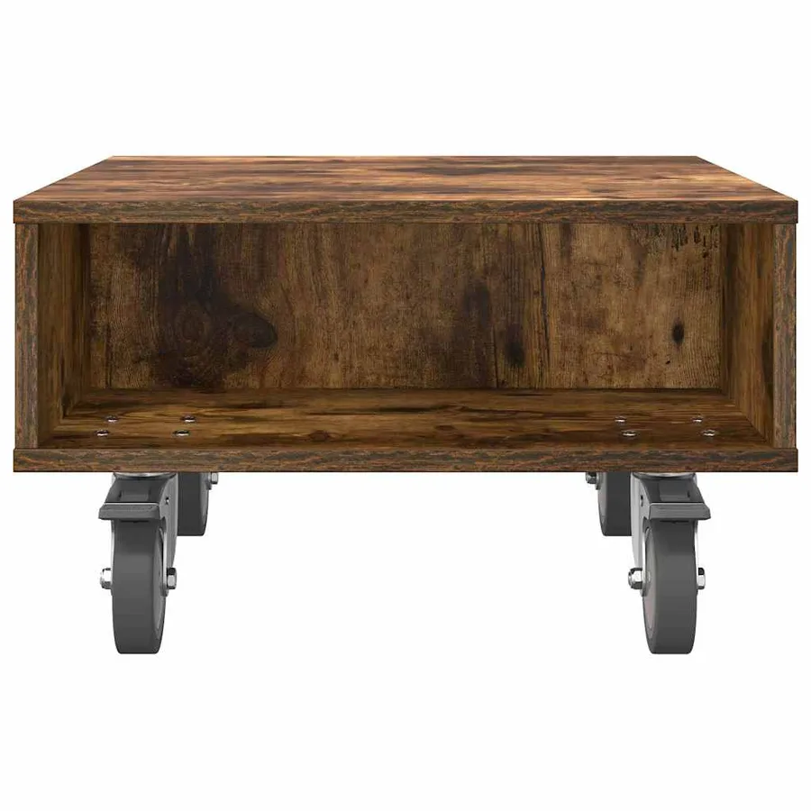Table d'appoint avec roues Chêne fumé 50,5 x 50 x 30 cm - 5