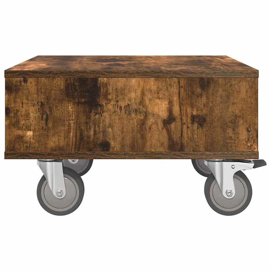 Table d'appoint avec roues Chêne fumé 50,5 x 50 x 30 cm - 6