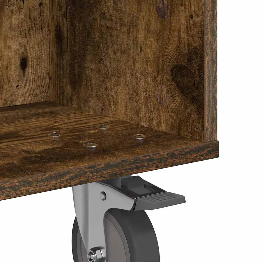 Table d'appoint avec roues Chêne fumé 50,5 x 50 x 30 cm - 9
