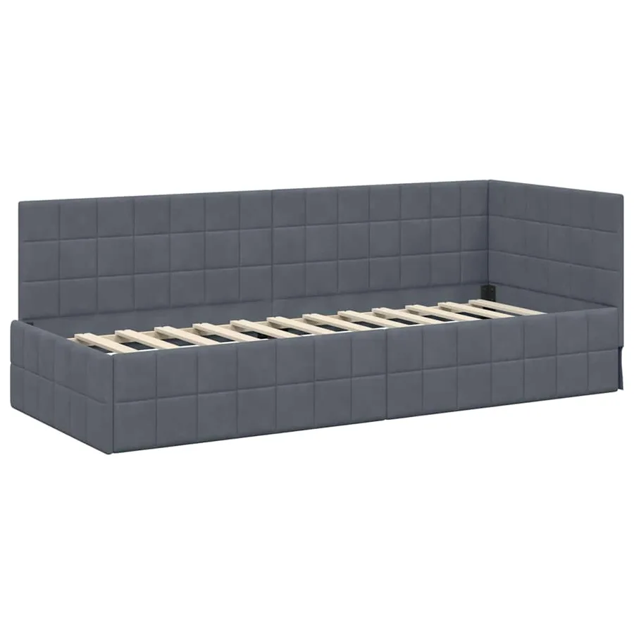 Cadre de lit d'angle avec matelas 2 pcs Gris Velours - 6