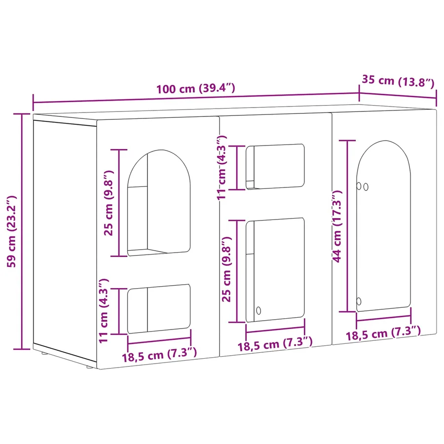 Buffet ELST Blanc 100 x 35 x 59 cm Bois d'ingénierie - 12