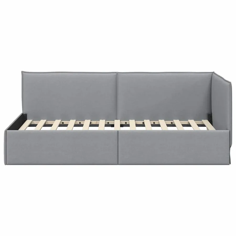 Cadre de lit d'angle Gris clair 80 x 200 cm tissu - 5