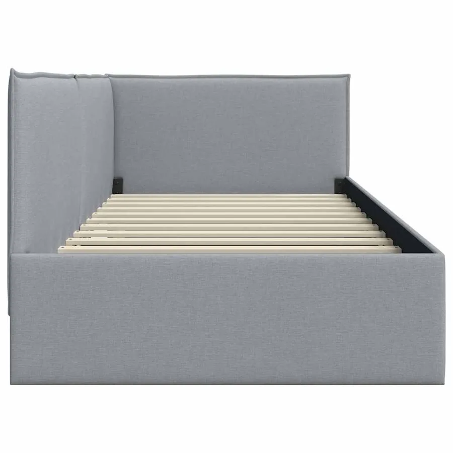 Cadre de lit d'angle Gris clair 80 x 200 cm tissu - 6