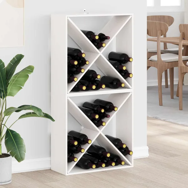 Étagère à vin 2 pcs Blanc 62 x 25 x 62 cm Pin massif