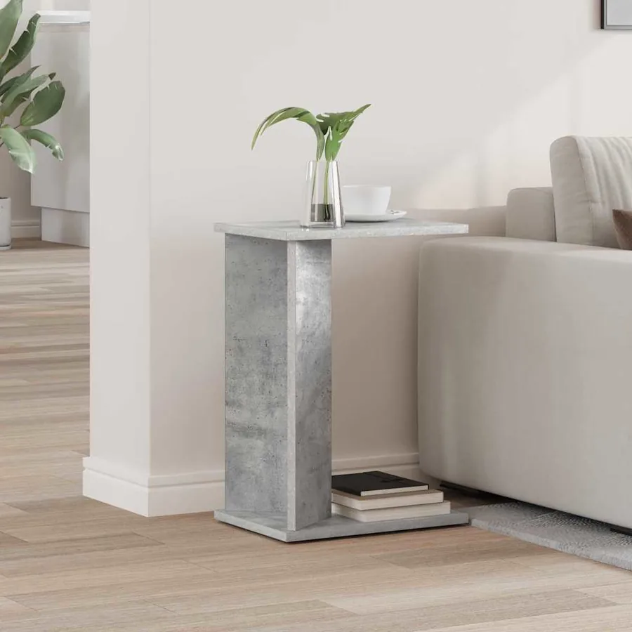 Table d'appoint Gris béton 35 x 25 x 50 cm Bois d'ingénierie
