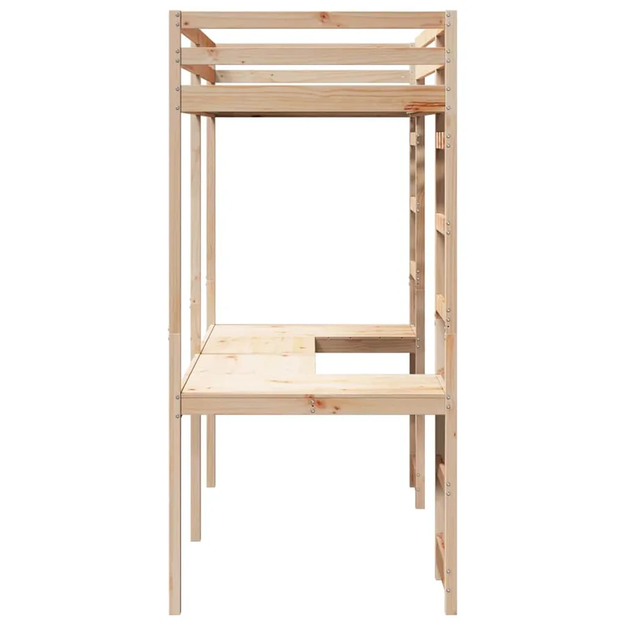 Cadre de lit mezzanine Naturel 80 x 200 cm Pin massif - 6