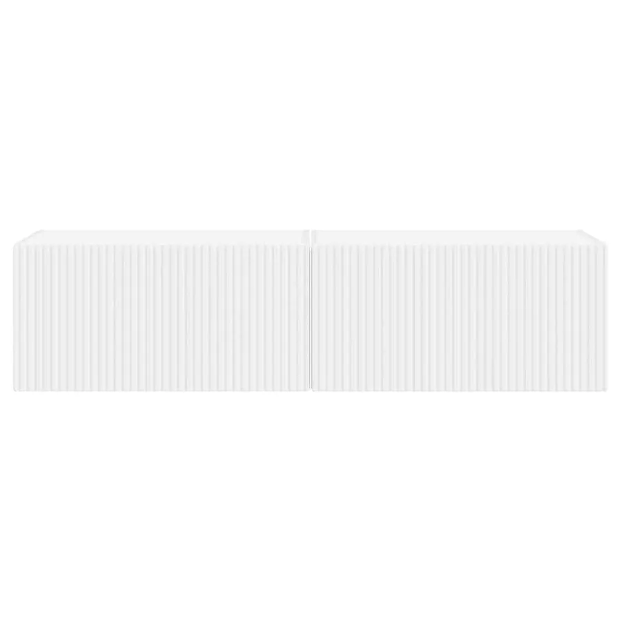 Meuble TV mural 2 pcs Blanc 60 x 31 x 29,5 cm Bois d'ingénierie - 7