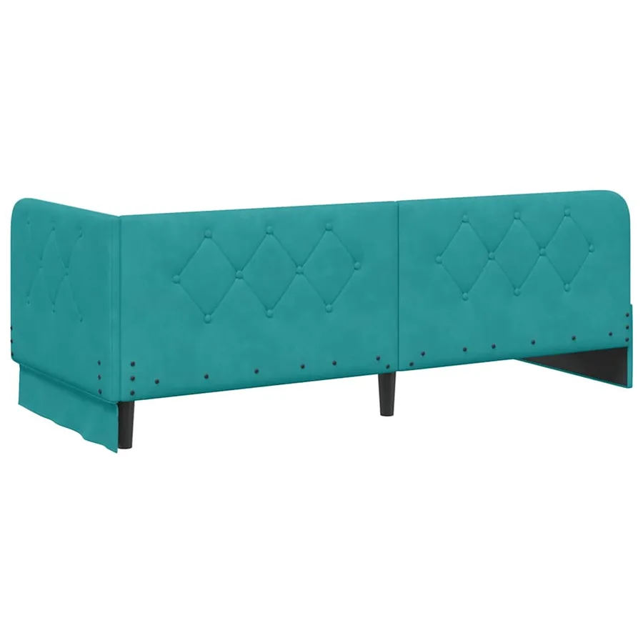 Cadre de lit d'angle Turquoise 80 x 200 cm Velours - 7