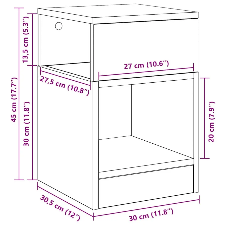 Table d'appoint 2 pcs Chêne noir 30,5 x 30 x 45 cm - 12