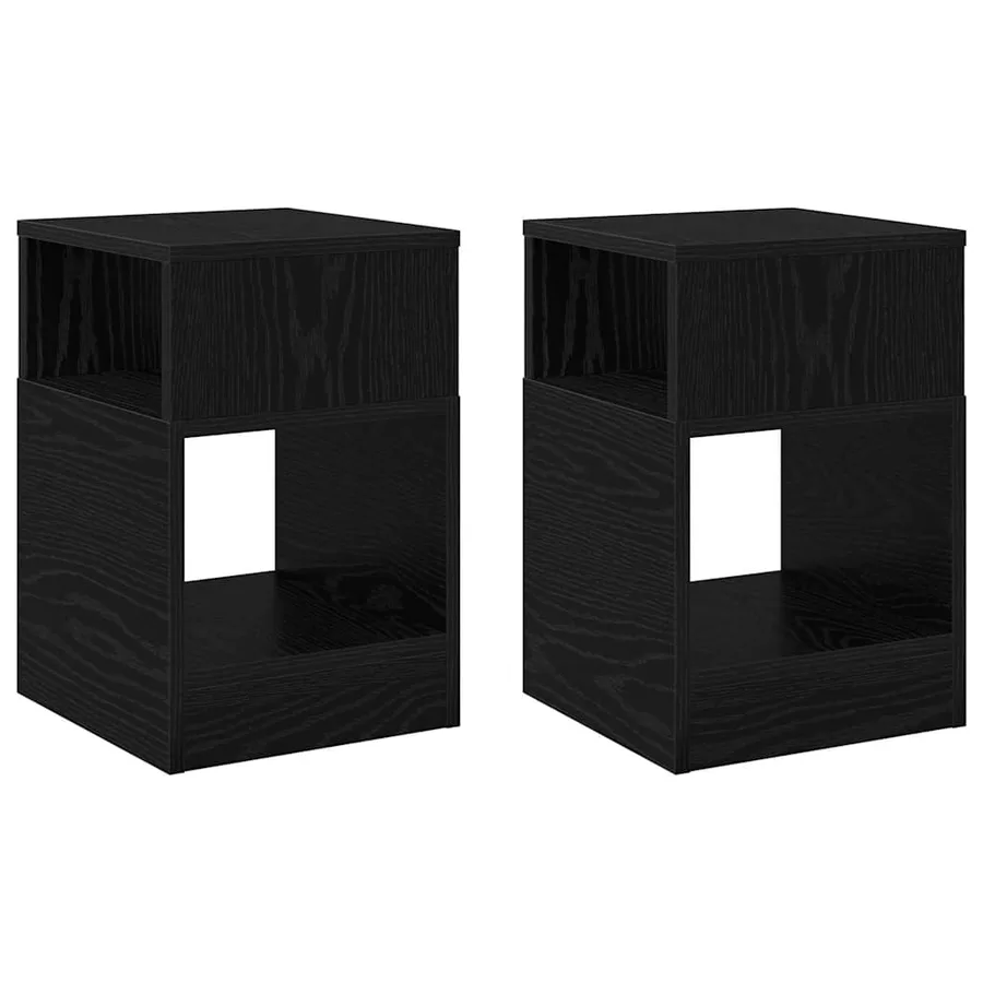 Table d'appoint 2 pcs Chêne noir 30,5 x 30 x 45 cm - 2