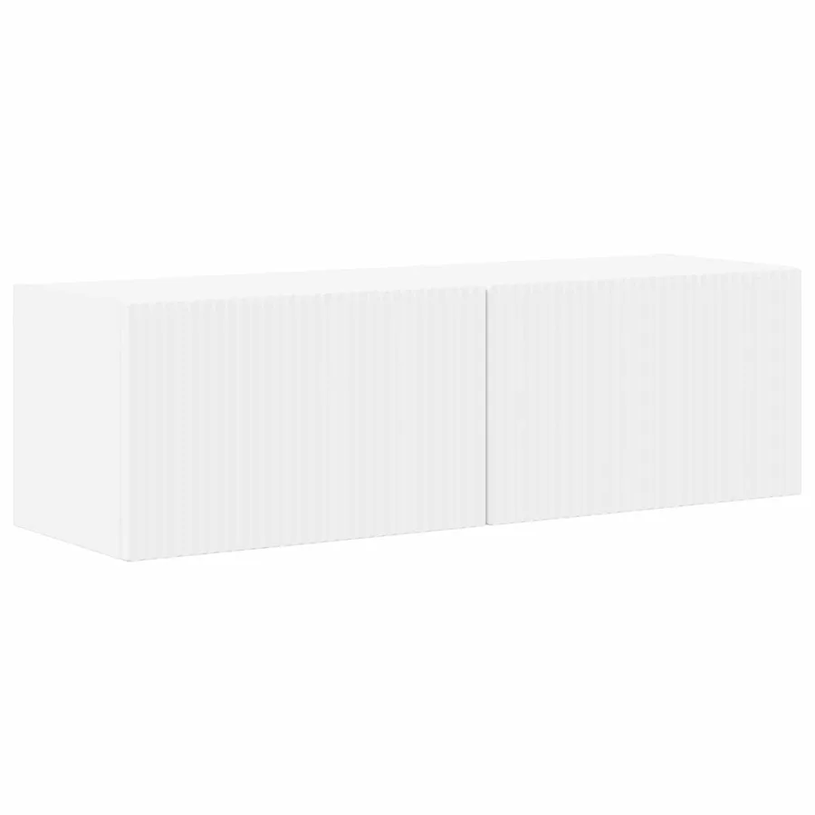 Ensemble de meuble TV mural 4 pcs Blanc Bois d'ingénierie - 5