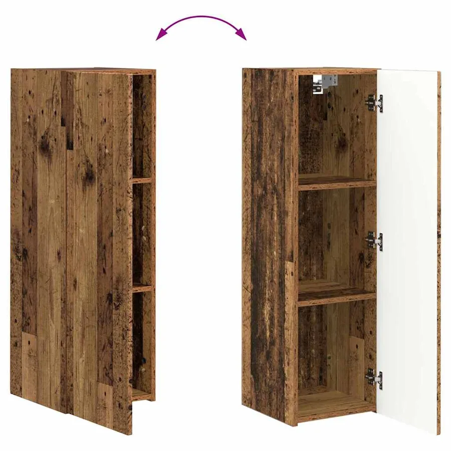 Meuble TV mural 2 pcs Bois Ancien 30 x 31 x 100 cm - 13