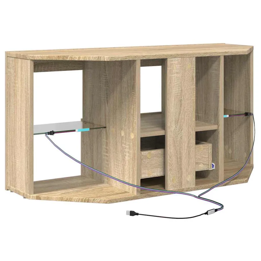 Meuble TV LED d'Angle Chêne Sonoma 100 x 40 x 50 cm - 10