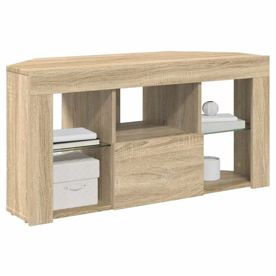 Meuble TV LED d'Angle Chêne Sonoma 100 x 40 x 50 cm - 3