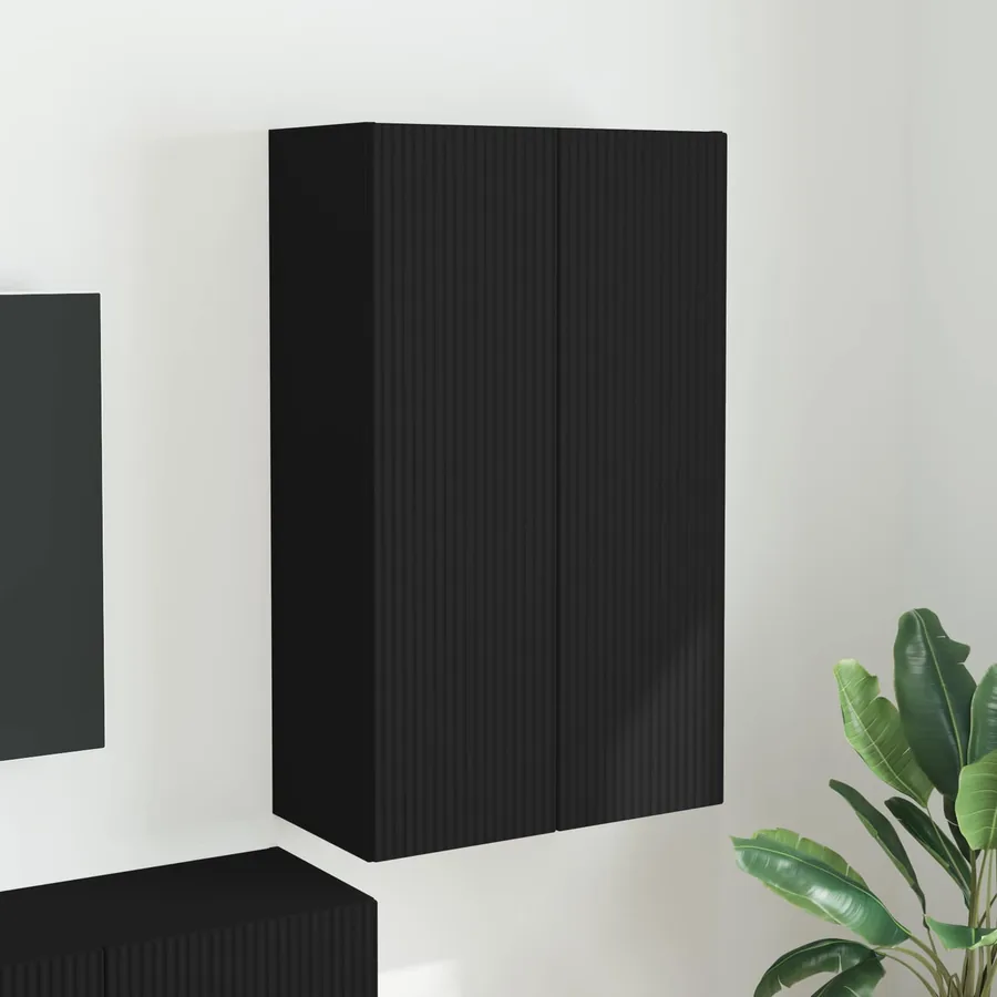 Meuble TV mural Noir 59,5 x 31 x 100 cm Bois d'ingénierie