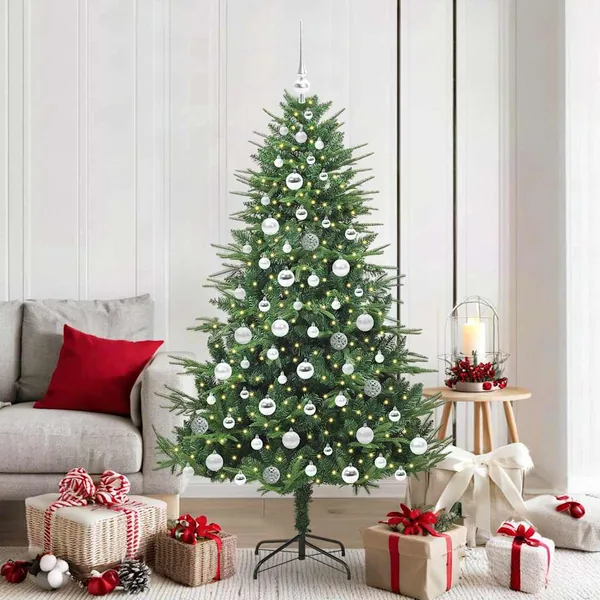 Arbre de Noël artificiel pré-éclairé avec ensemble de boules