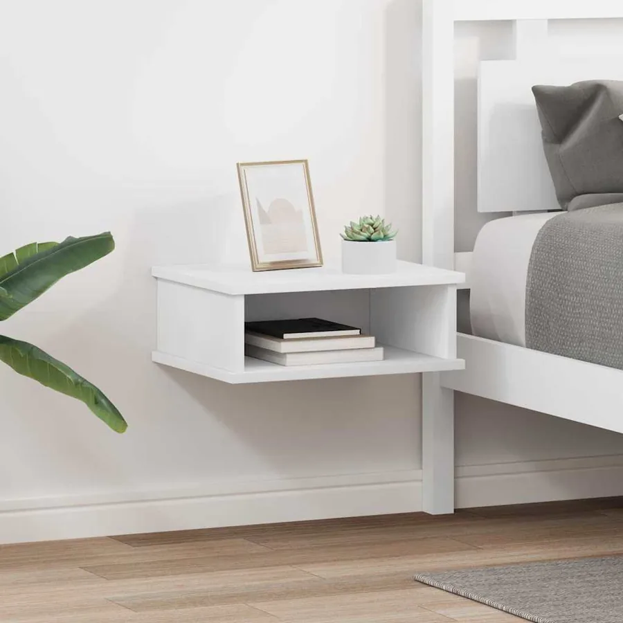 Table de chevet 2 pcs Blanc 40 x 31 x 15 cm Bois d'ingénierie