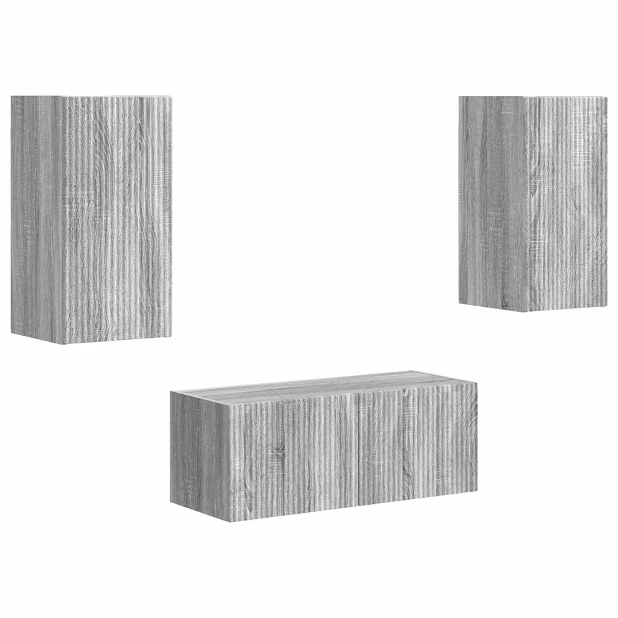 Ensemble meuble TV 2 pcs Gris Sonoma Bois d'ingénierie - 2