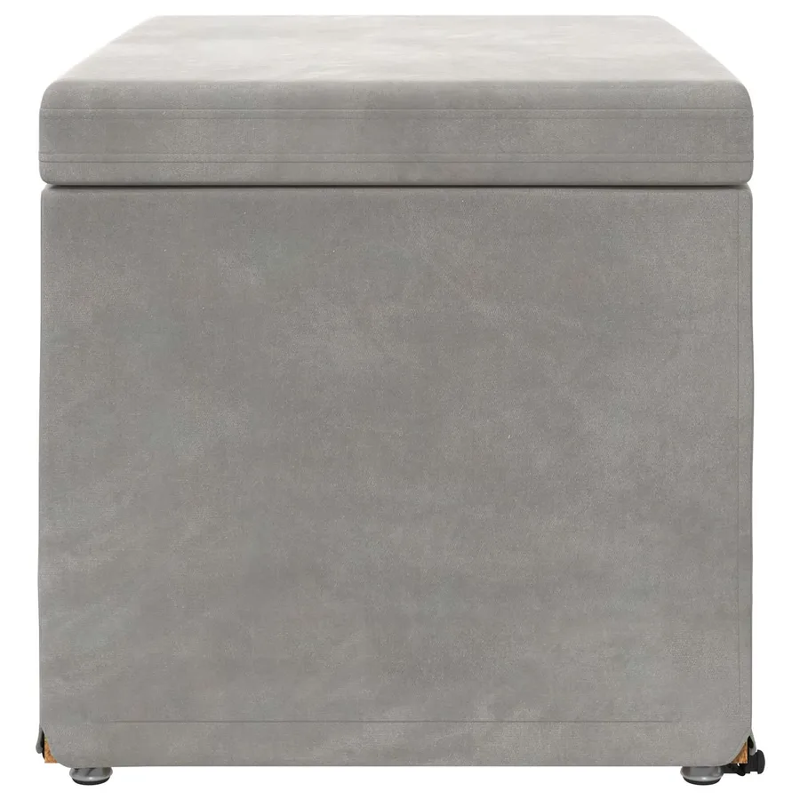 Tabouret Gris clair 61 x 41 x 40 cm Velours et Bois Composite - 5