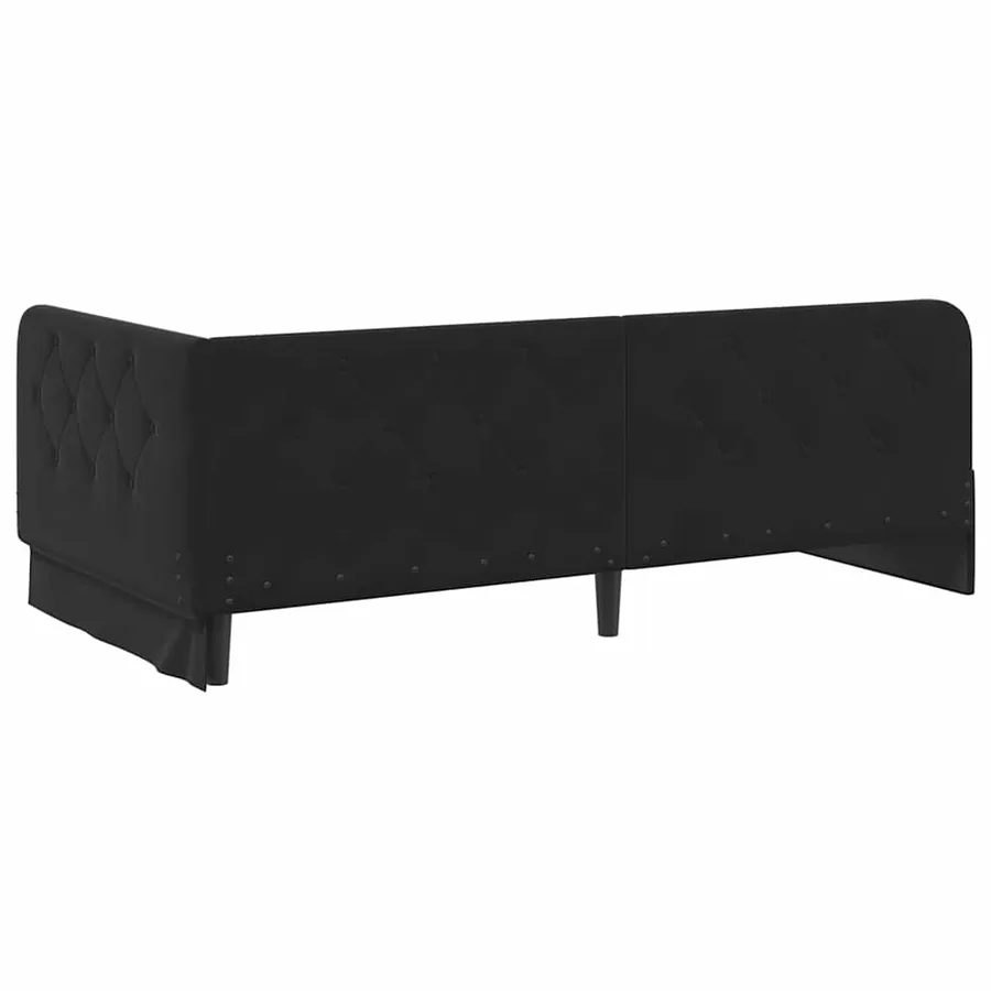 Cadre de lit d'angle Noir 90 x 190 cm Velours - 7