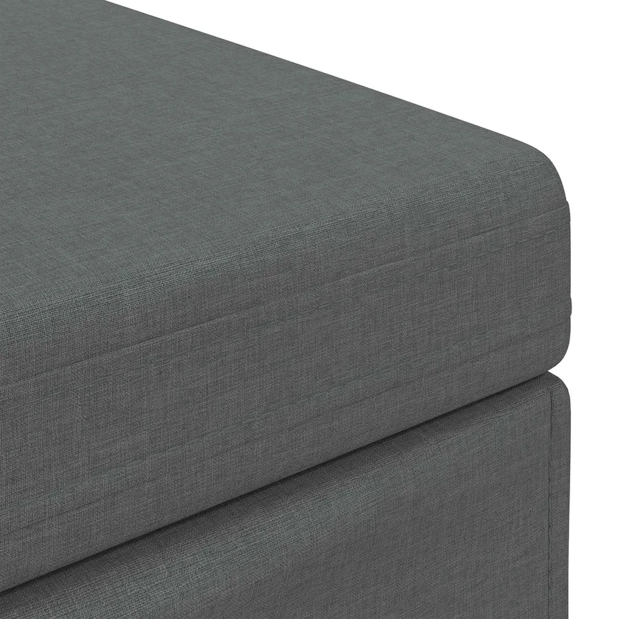 Tabouret Gris foncé 61 x 41 x 40 cm Tissu et bois stratifié - 6