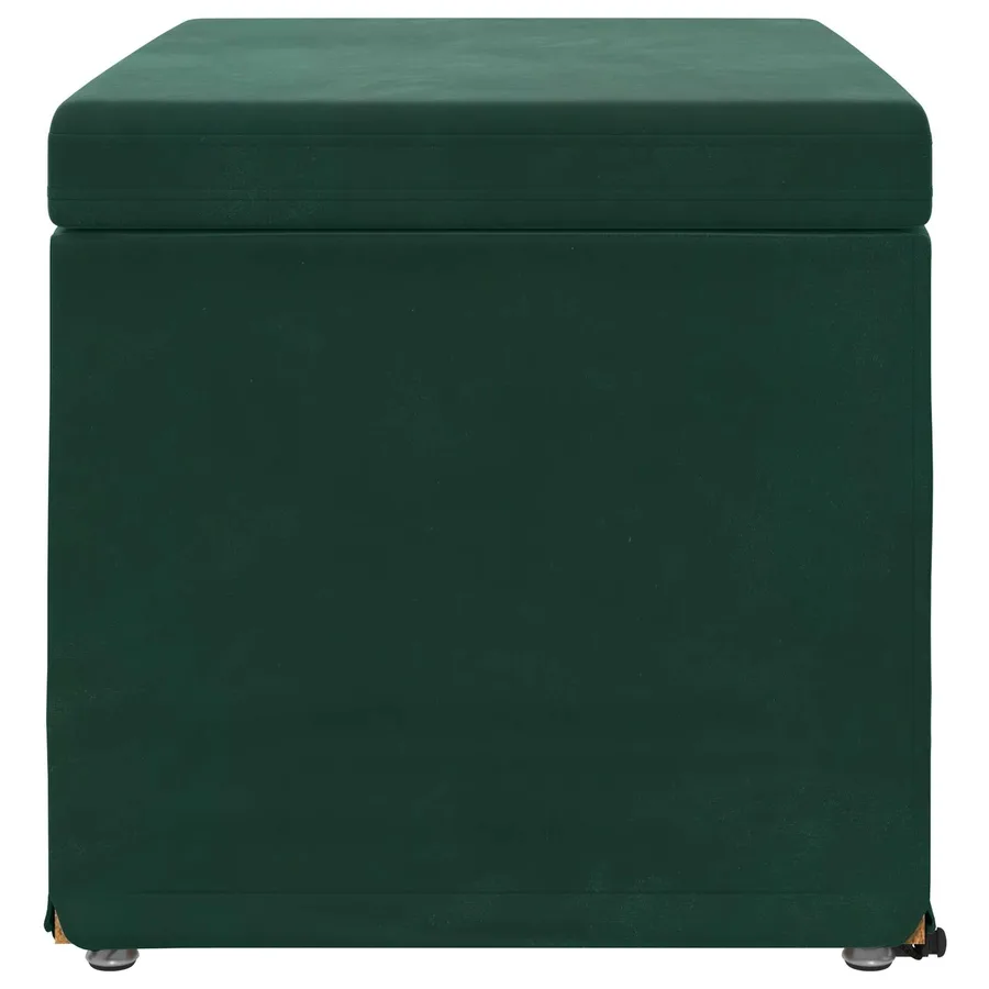 Tabouret Vert foncé 61 x 41 x 40 cm Velours et Bois Composite - 5