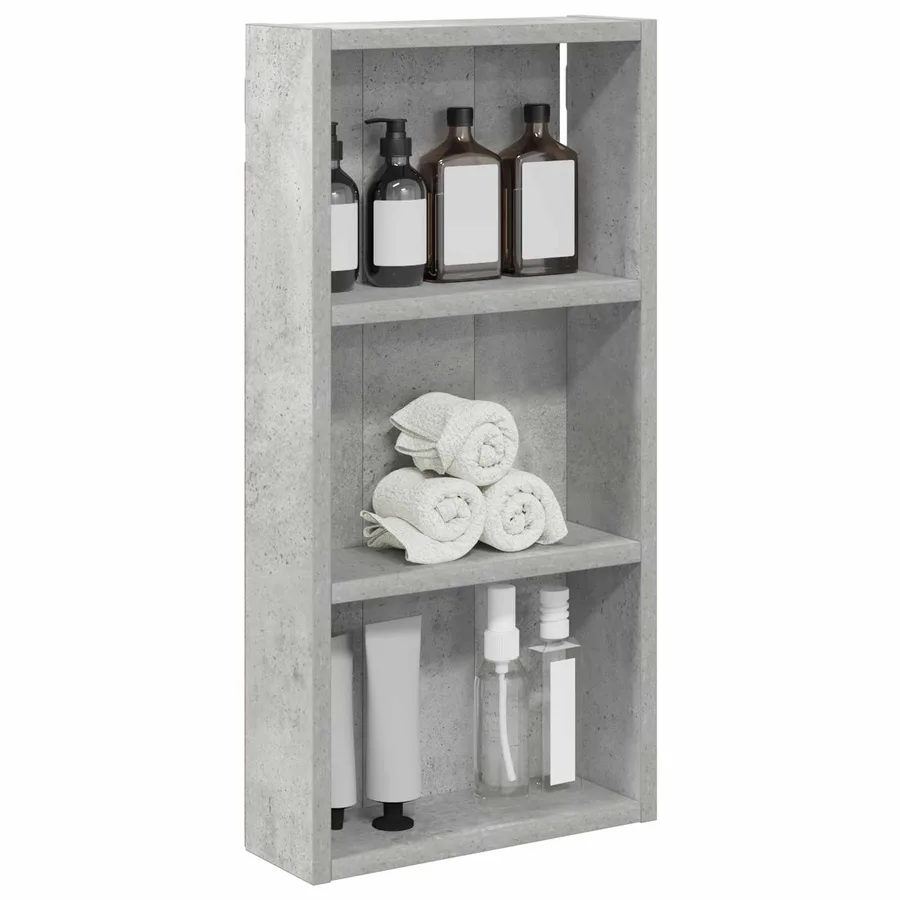 Armoire murale de salle de bain Gris Béton 30 x 10 x 60,5 cm - 3