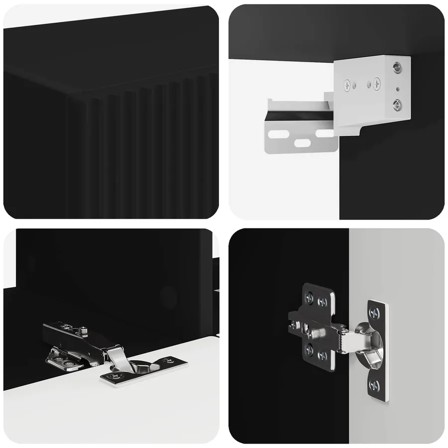 Ensemble de meuble TV mural Montage mural 6 pcs Noir - 10