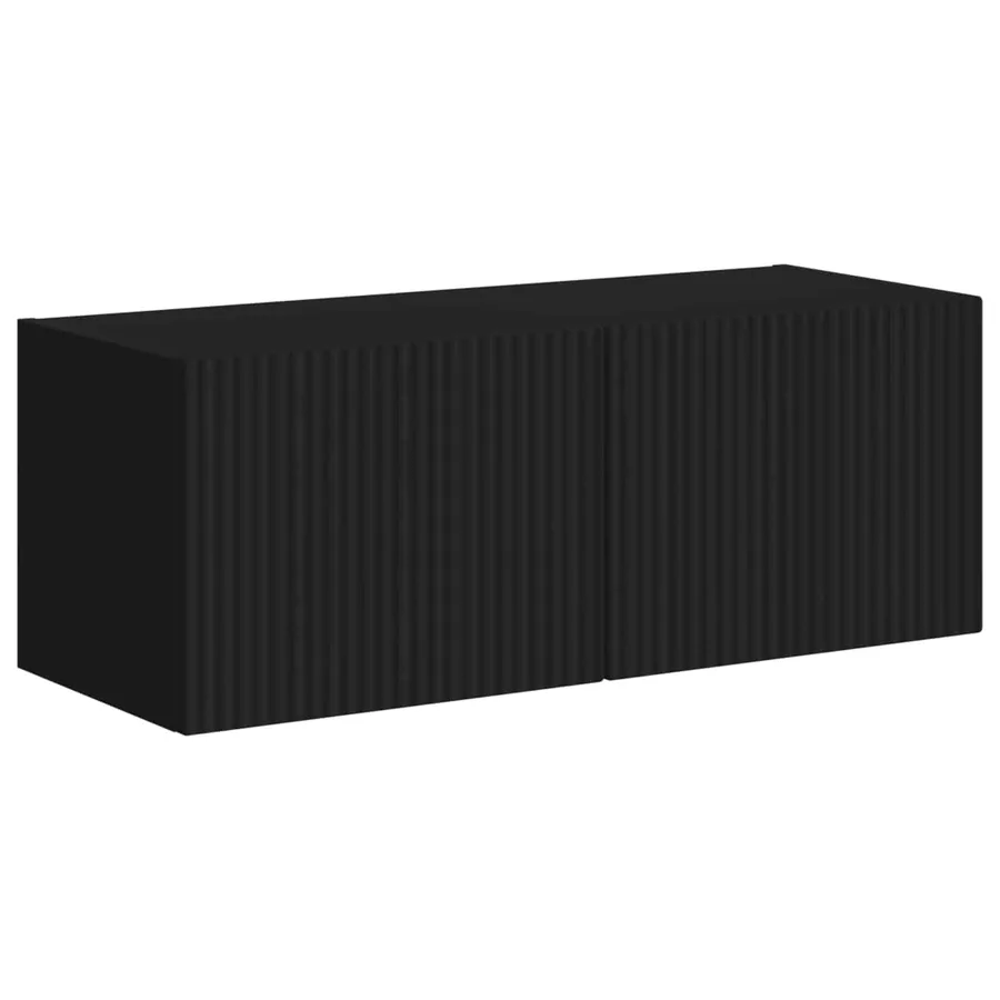 Ensemble de meuble TV mural Montage mural 6 pcs Noir - 5