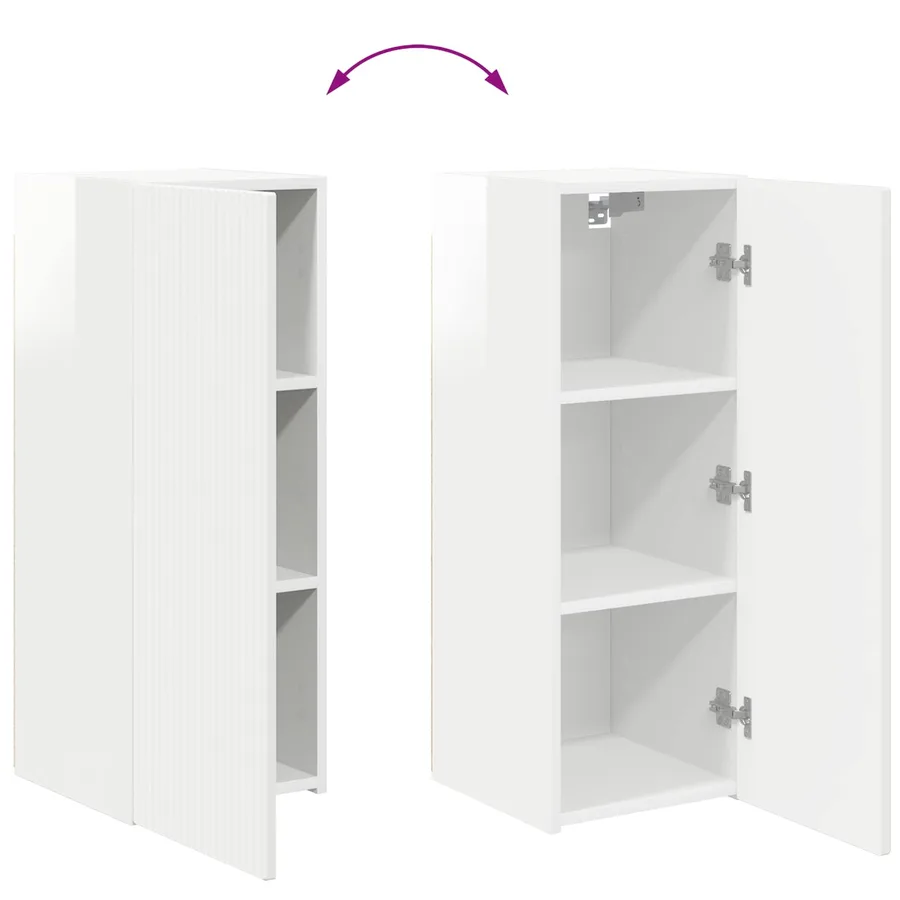 Ensemble meuble TV 4 pcs Blanc brillant Bois d'ingénierie - 12