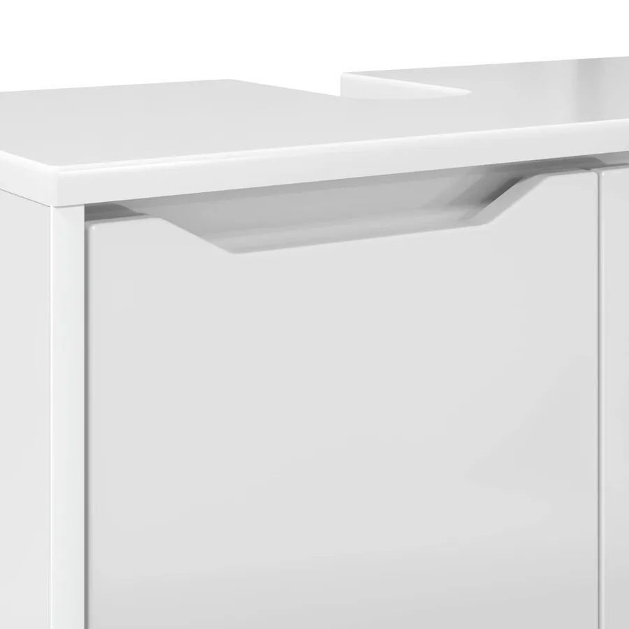 Armoire de lavabo de salle de bain avec étagère Blanc brillant - 11