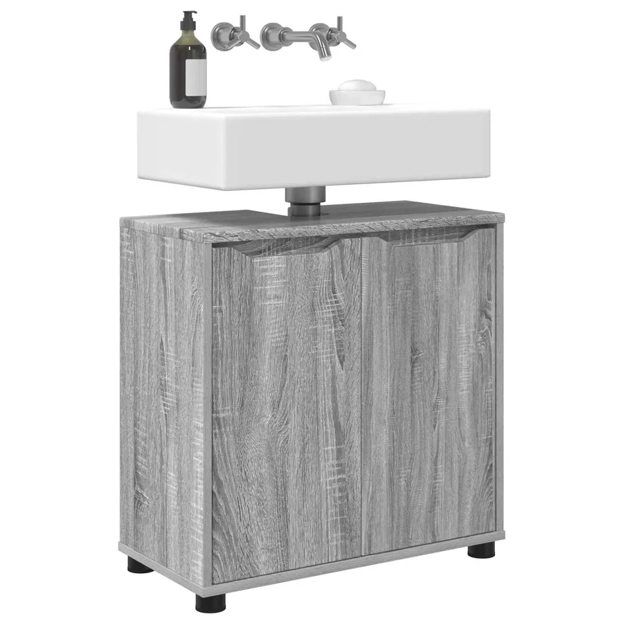 Armoire de lavabo de salle de bain Gris Sonoma 60 x 30 x 60 cm - 3