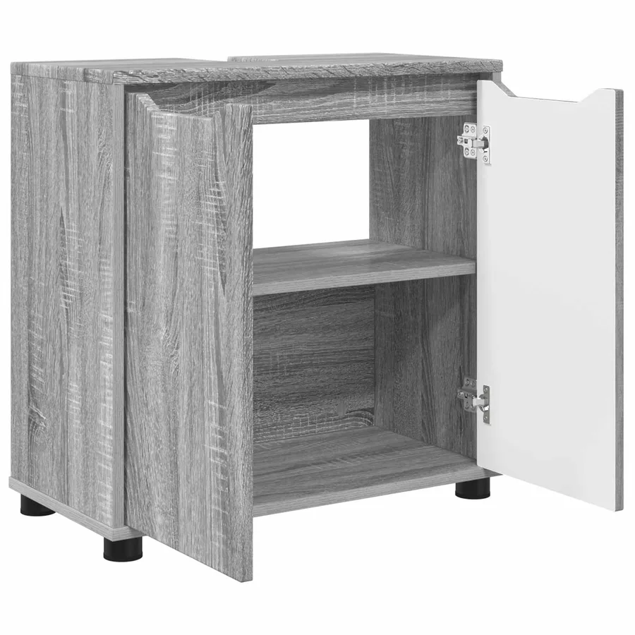 Armoire de lavabo de salle de bain Gris Sonoma 60 x 30 x 60 cm - 5
