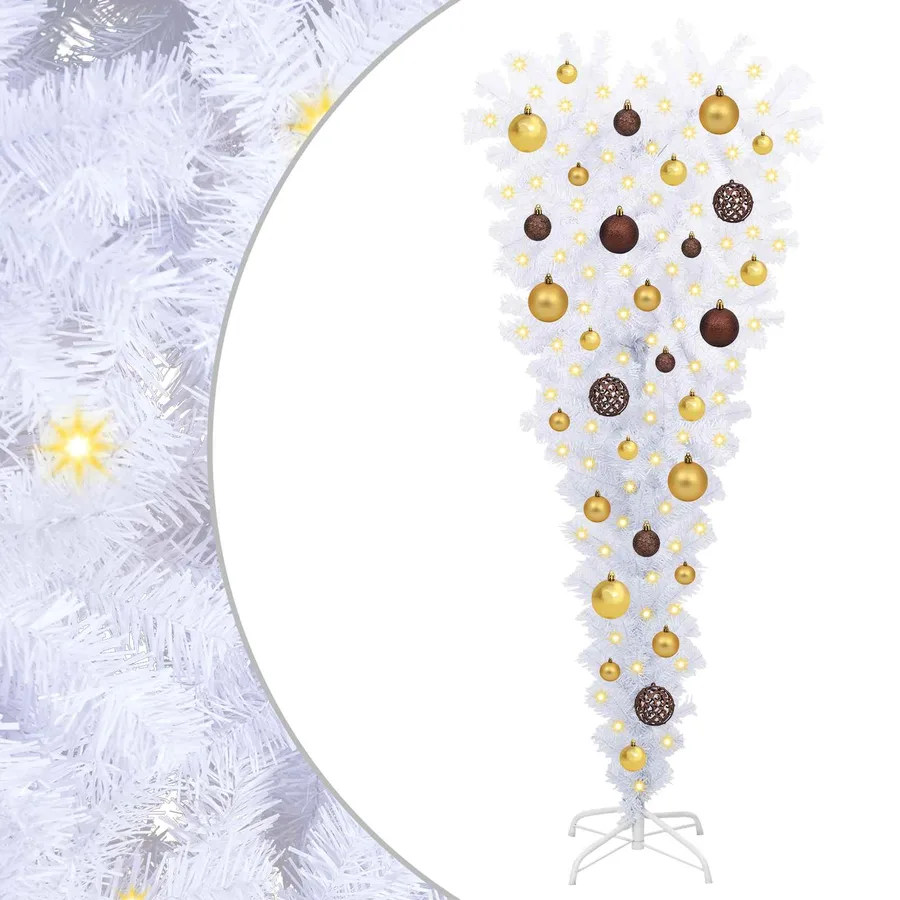 Sapin de Noël artificiel avec 150 LED Blanc 120 cm PVC et Acier - 2