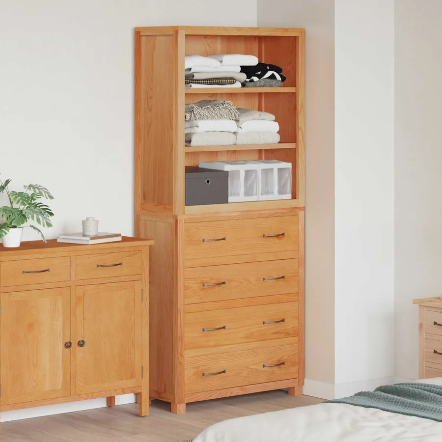 Ensemble de meubles de rangement 2 pc Naturel 80 x 35 x 185 cm