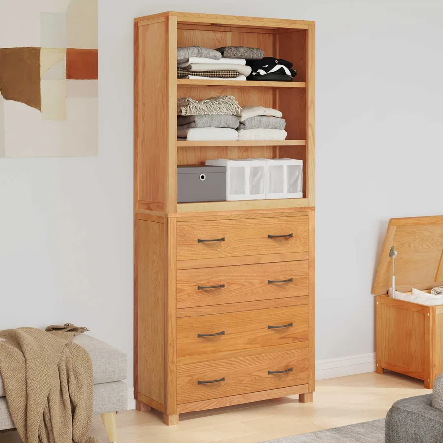 Ensemble de meubles de rangement 2 pc Naturel 80 x 35 x 185 cm - 4