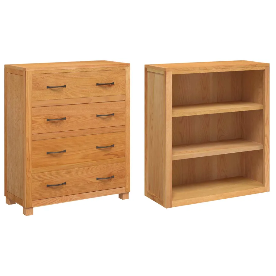 Ensemble de meubles de rangement 2 pc Naturel 80 x 35 x 185 cm - 5
