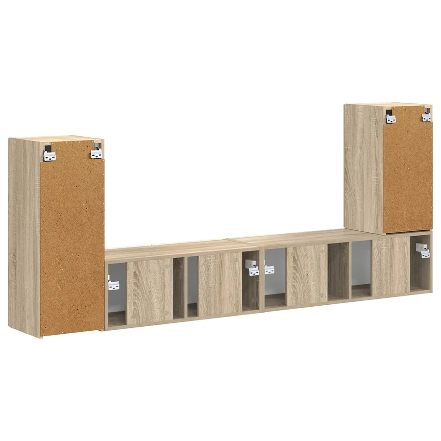 Ensemble meuble TV 4 pcs Chêne Sonoma Bois d'ingénierie - 8