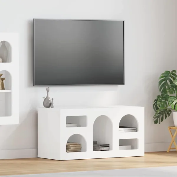 Meuble TV ELST 80 x 35 x 40 cm Blanc Bois d'ingénierie