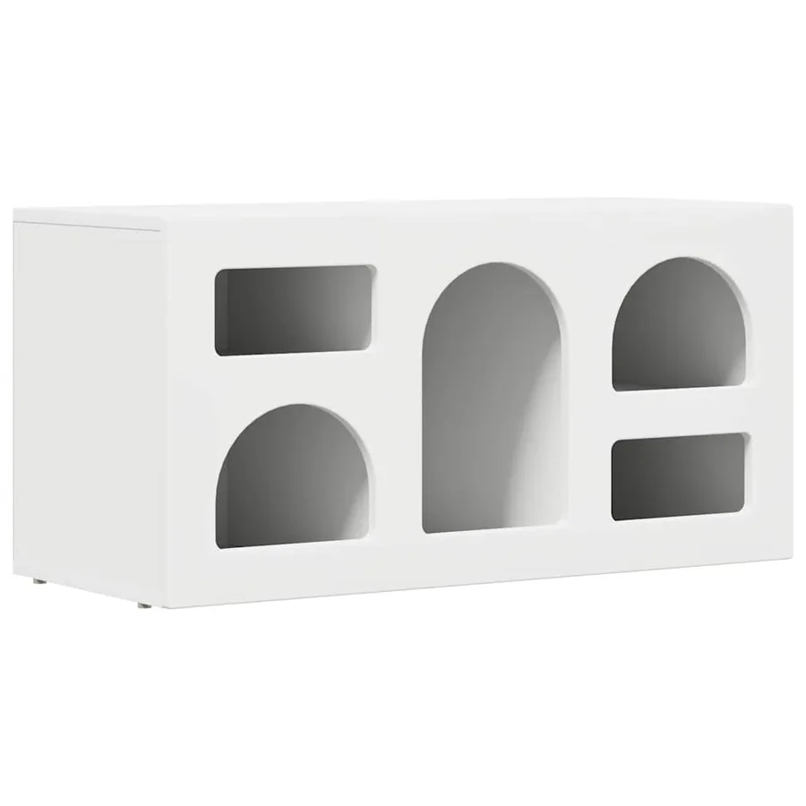 Meuble TV ELST 80 x 35 x 40 cm Blanc Bois d'ingénierie - 2