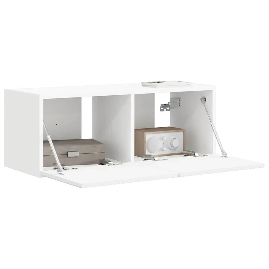 Meuble TV mural Blanc 78,5 x 31 x 29,5 cm Bois d'ingénierie - 3