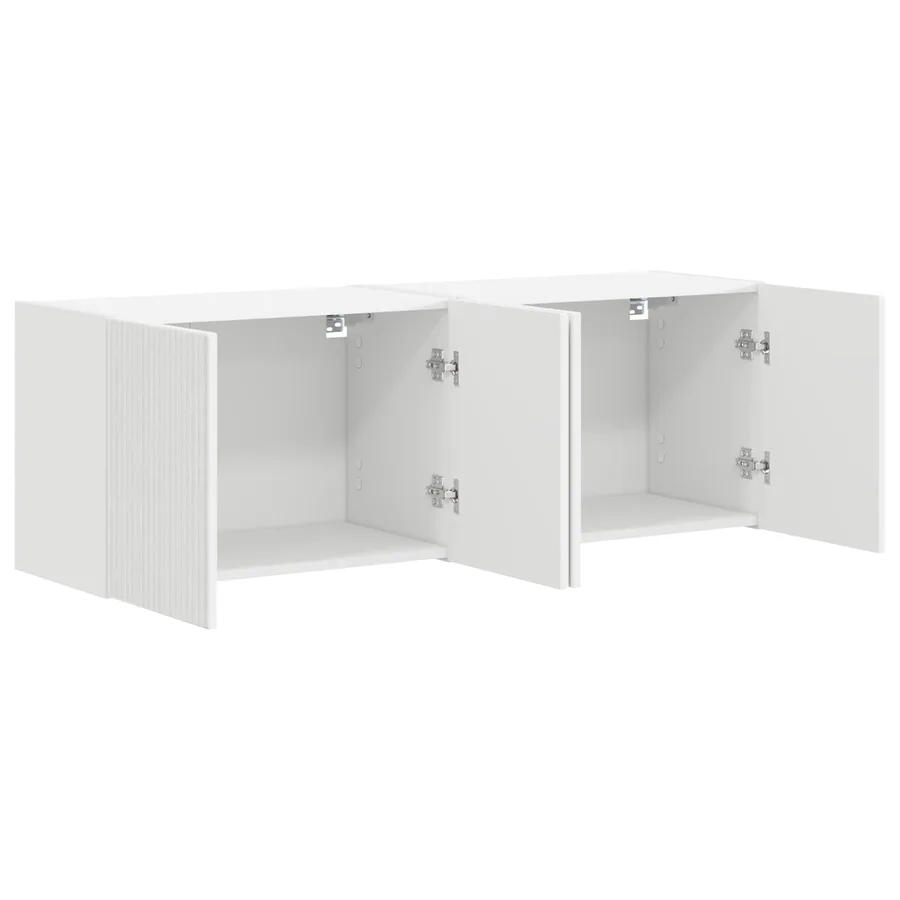 Meuble TV mural 2 pcs Blanc 59,5 x 31 x 40 cm Bois d'ingénierie - 5
