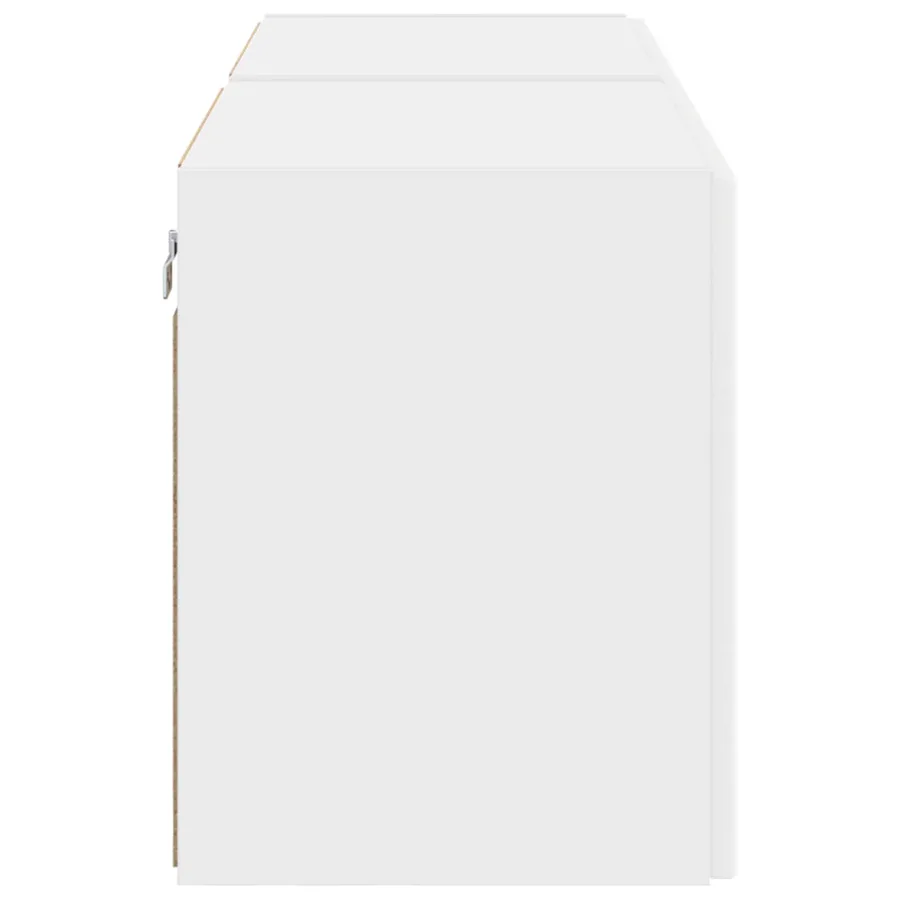 Meuble TV mural 2 pcs Blanc 59,5 x 31 x 40 cm Bois d'ingénierie - 7