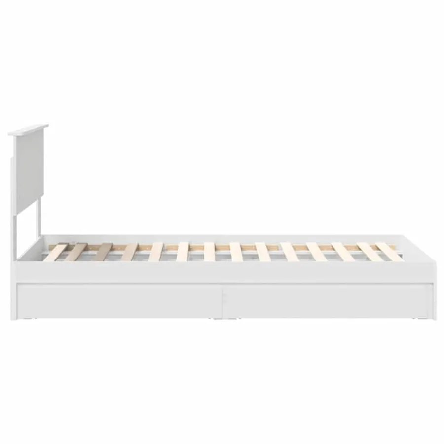 Lit de Rangement Blanc 90 x 200 cm Bois d'ingénierie - 9