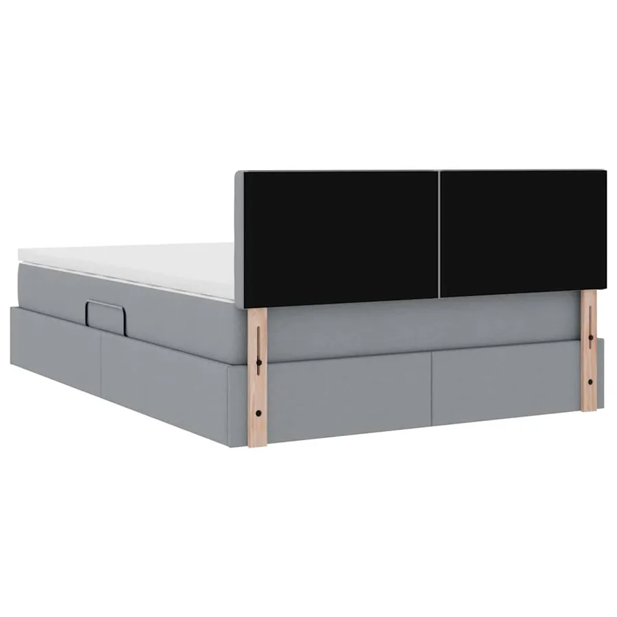 Lit avec rangement et matelas Gris clair 140 x 190 cm - 11
