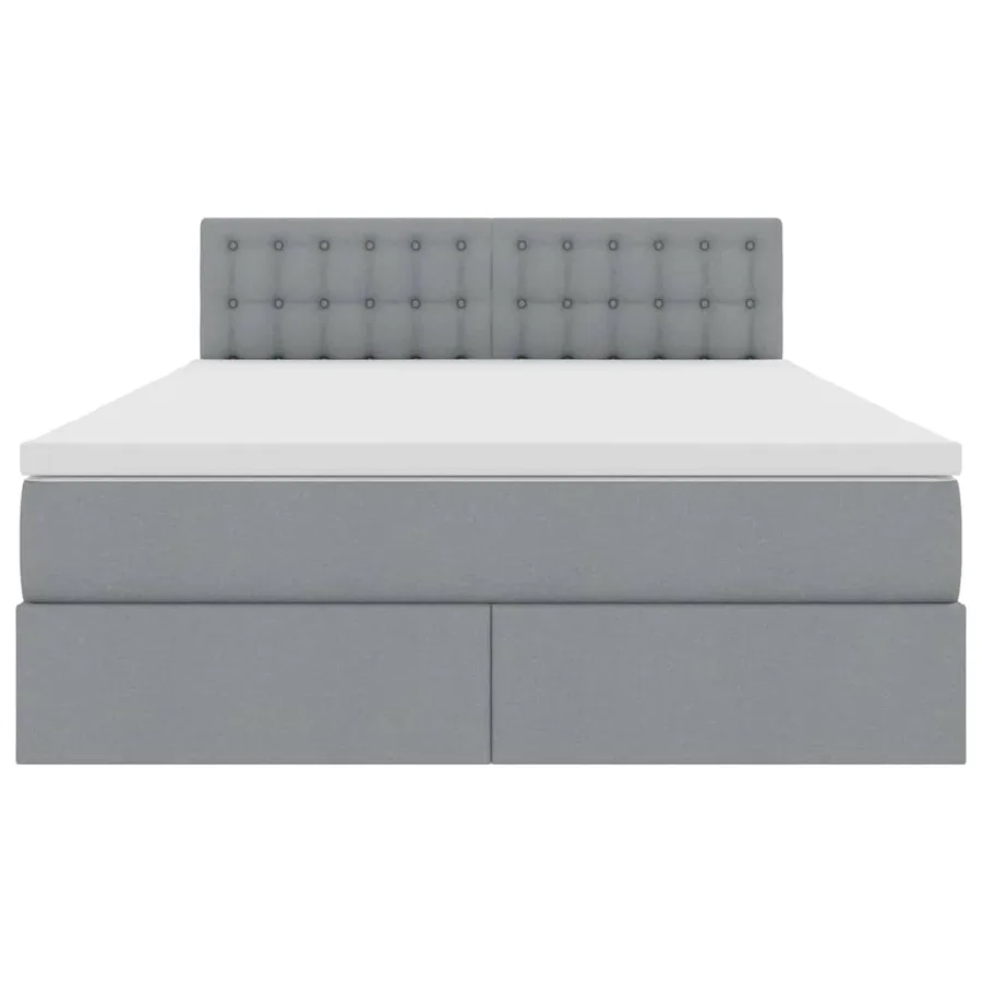 Lit avec rangement et matelas Gris clair 140 x 190 cm - 7
