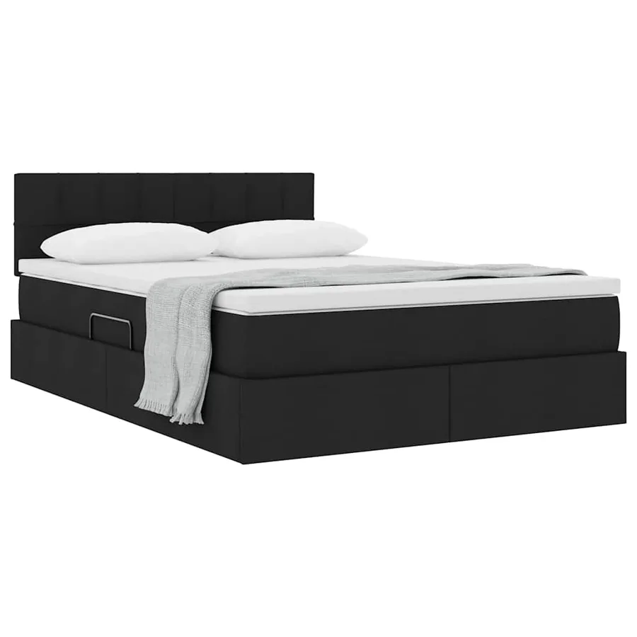 Lit avec rangement et matelas avec matelas Noir 140 x 190 cm - 3