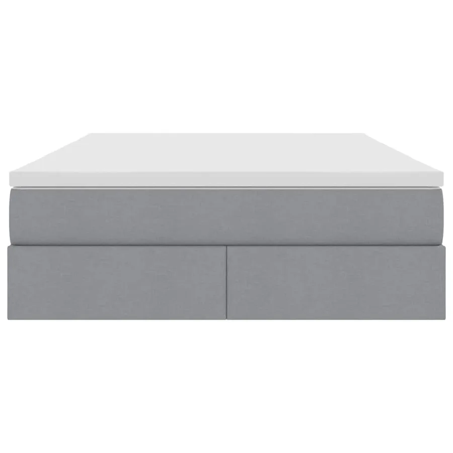 Lit avec rangement et matelas Gris clair 140 x 190 cm Polyester - 7
