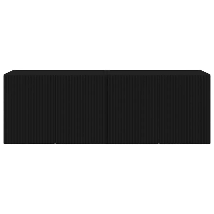 Meuble TV mural 2 pcs Noir 59,5 x 31 x 40 cm Bois d'ingénierie - 6